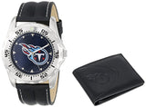 NFL Men's Watch and Leather Wallet Set by Game Time Select Team on Left