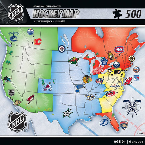 NHL Map Jigsaw Puzzle 500 pc by Masterpieces Puzzles Co.