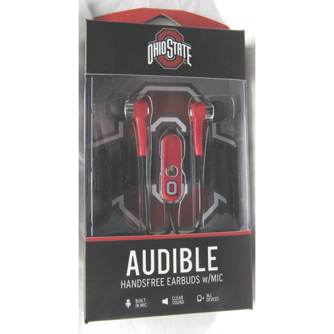 NCAA Ohio State Buckeyes Team Logo Earphones with Microphone by MIZCO