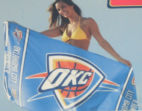NBA Oklahoma City Thunder Horizontal Logo on Beach Towel 30"x60" WinCraft