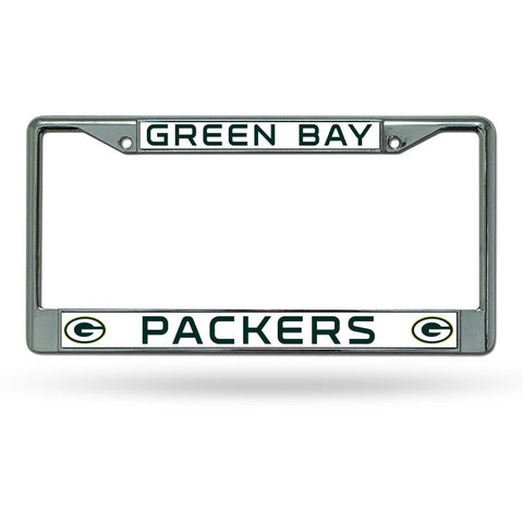 NFL Green Bay Packers Chrome License Plate Frame Thin Letters
