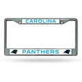 NFL Carolina Panthers Chrome License Plate Frame Thin Letters