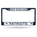 NFL Blue Chrome License Plate Frame New England Patriots Thin Blue Letters