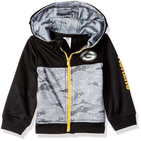 NFL Green Bay Packers Boys Black Hooded Jacket 2T by Gerber