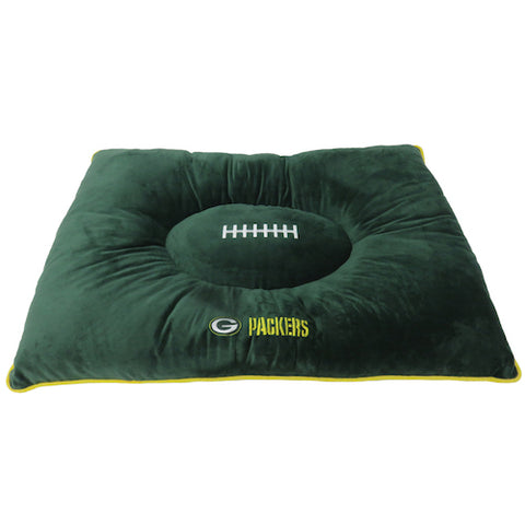 NFL Green Bay Packers Embroidered Pillow Pet Bed 30″x20″x4″ Pets First Inc