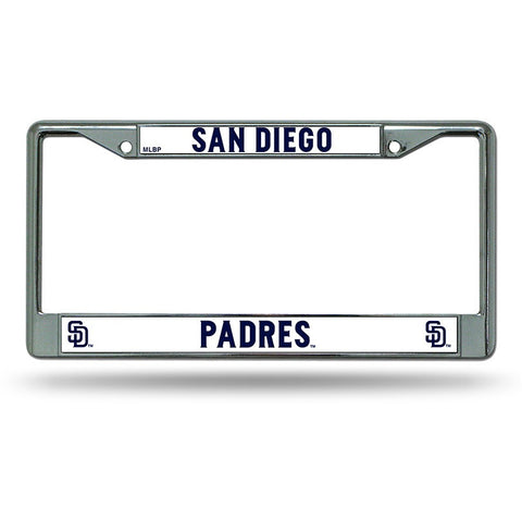 MLB Chrome License Plate Frame San Diego Padres Thin Raised Letters
