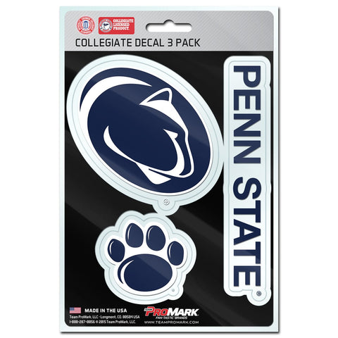 NCAA Penn State Nittany Lions Decals Set of 3 Sheet is 5.5" x 8" by Team ProMark