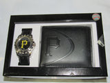 MLB Men's Watch and Black Leather Wallet Set by Game Time Select
