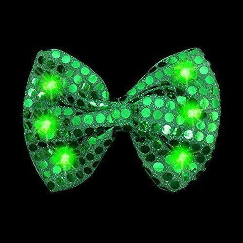 Adult St. Patrick's Day Green Light Up 5.5" Wide Bow Tie