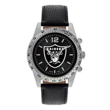 NFL Men's Watch Black Face Letterman Style by Game Time
