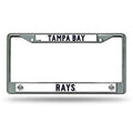 MLB Chrome License Plate Frame Tampa Bay Rays Thin Raised Letters