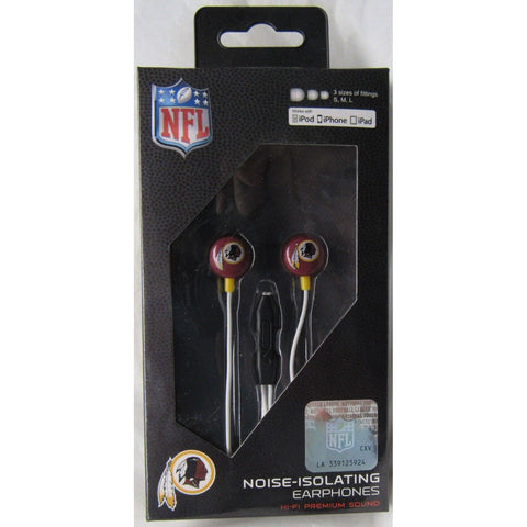 NFL iHip Team Logo Earphones with Microphone Washington Redskins