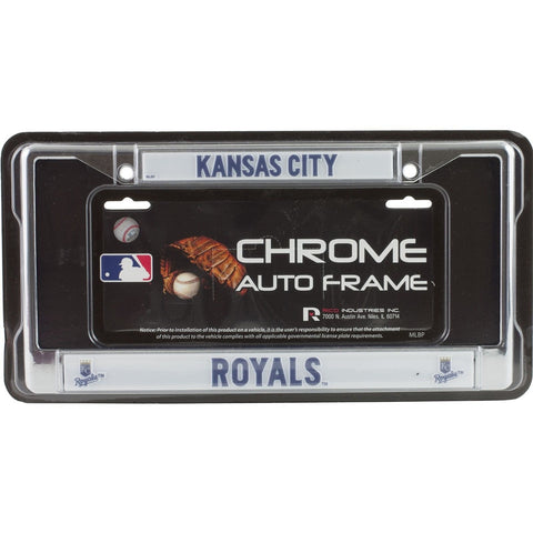 MLB Chrome License Plate Frame Kansas City Royals Thin Raised Letters