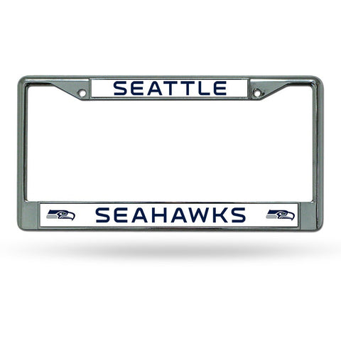 NFL Seattle Seahawks Chrome License Plate Frame Thin Letters