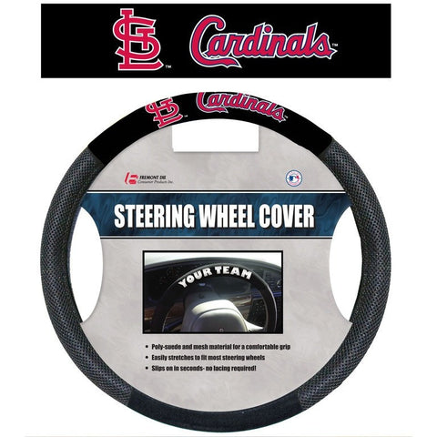 MLB POLY-SUEDE MESH STEERING WHEEL COVER ST. LOUIS CARDINALS