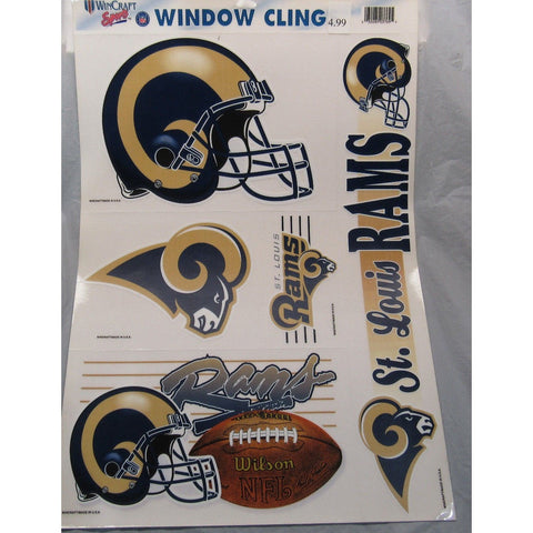 NFL St. Louis Rams Ultra Decals Window Cling Set of 5 By WINCRAFT