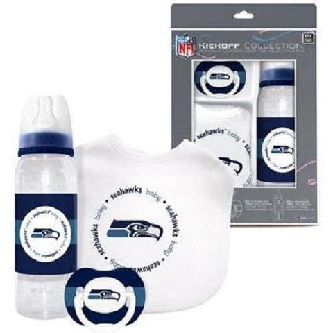 NFL Seattle Seahawks Baby Gift Set Bottle Bib Pacifier by baby fanatic