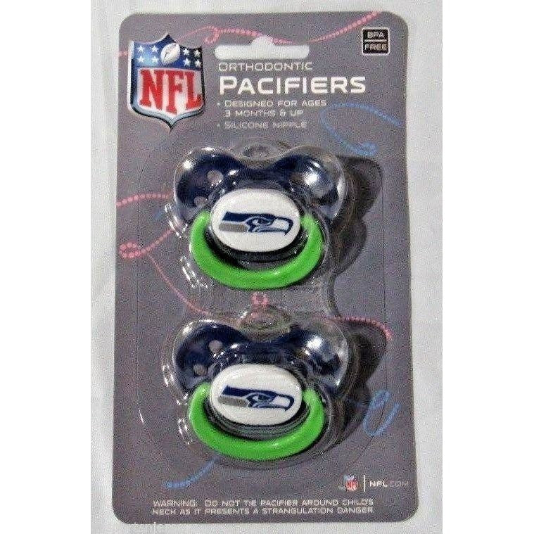 NFL Pacifiers Set of 2 Solid Color Shield w/ Holes on Card by baby fanatic