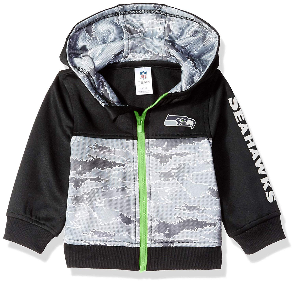 NFL Seattle Seahawks Boys Black Hooded Jacket 3T by Gerber