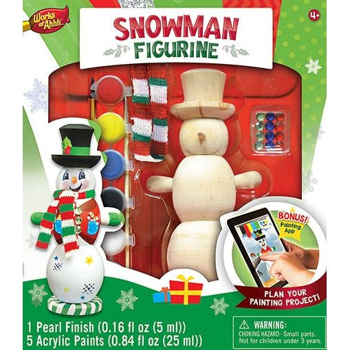 MasterPieces Works of Ahhh... Snowman Figurine Large Wood Paint Kit 21426