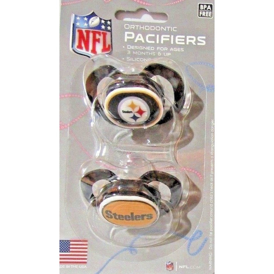 NFL Pacifiers Set of 2 Images Color Shield on Card by baby fanatic