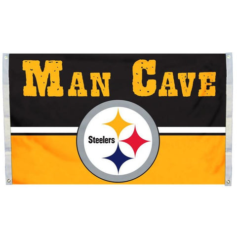 NFL 3' x 5' Team MAN CAVE Flag Pittsburgh Steelers