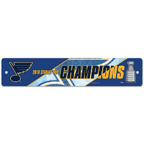 NHL St. Louis Blues 2019 Stanley Cup Champions 3.75" by 19" Plastic Street Sign by WinCraft