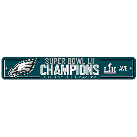 Philadelphia Eagles Super Bowl LII Champion Street Sign 3.75" by 19"