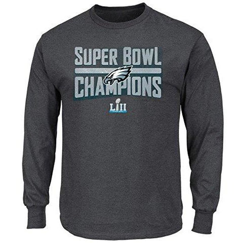 NFL Philadelphia Eagles Super Bowl LII Sudden Impact Gray Long Sleeve T-Shirt