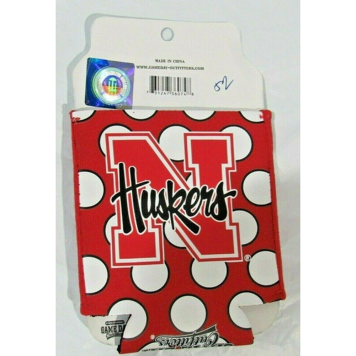 Nebraska Cornhuskers Team Logo on Red Can Coolie by Game Day Outfitters