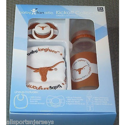 NCAA Texas Longhorns Gift Set Bottle Bib Pacifier by baby fanatic