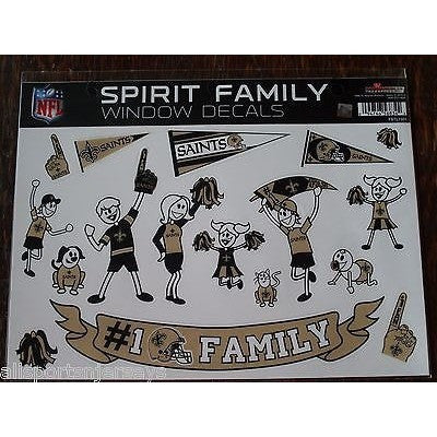 NFL New Orleans Saints Spirit Family Decals Set of 17 by Rico Industries