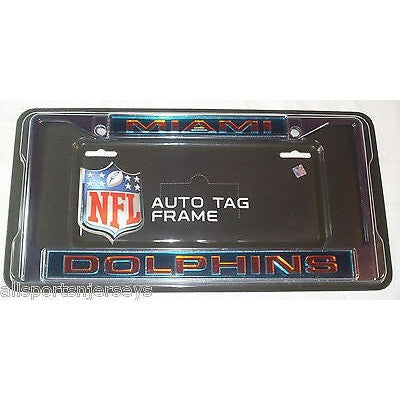 NFL Miami Dolphins Laser Cut Chrome License Plate Frame