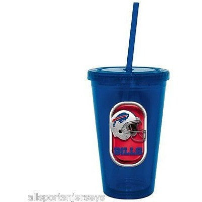 NFL Buffalo Bills Oval Image on 16 oz Sip N' Go Travel Tumbler w/Straw