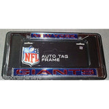 NFL New York Giants Laser Cut Chrome License Plate Frame