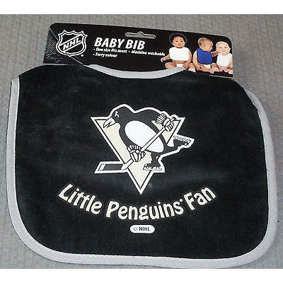 NHL Pittsburgh Penguins Black Baby Infant BIB LITTLE FAN by WinCraft