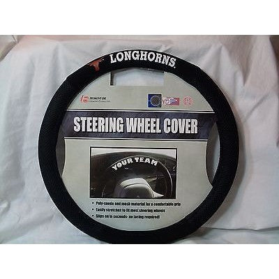 NCAA Texas Longhorns Poly-Suede on Mesh Steering Wheel Cover by Fremont Die