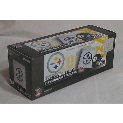 NFL Pittsburgh Steelers 50 Pack Zipped Sandwich Bags 6 1/2" By 5 7/8"