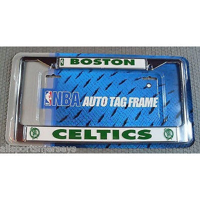 NBA Boston Celtics Chrome License Plate Frame Thick Letters