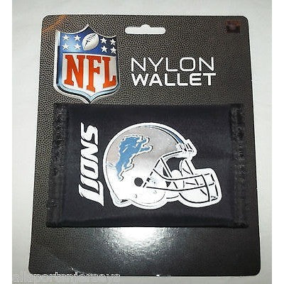 NFL Detroit Lions Tri-fold Nylon Wallet with Printed Helmet