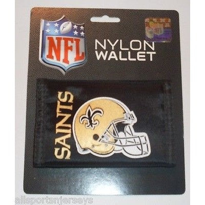 NFL New Orleans Saints Tri-fold Nylon Wallet with Printed Helmet