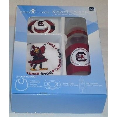 NCAA South Carolina Gamecocks Gift Set Bottle Bib Pacifier by baby fanatic