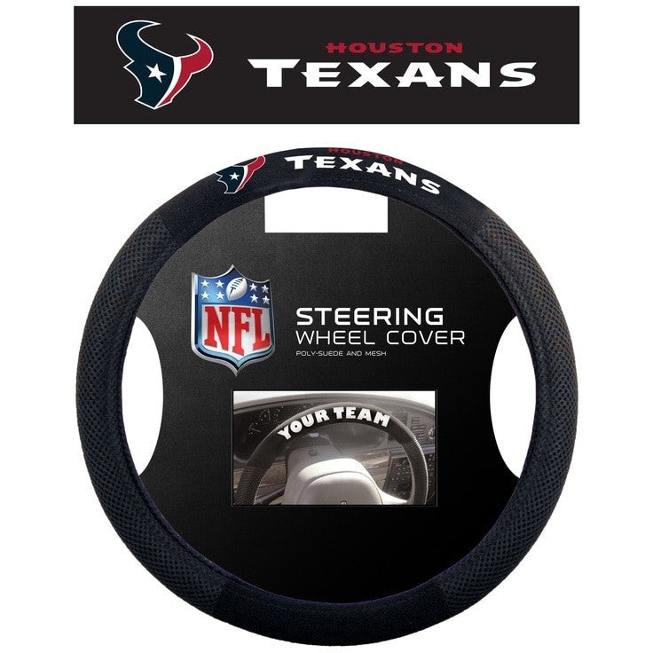 NFL Houston Texans Poly-Suede on Mesh Steering Wheel Cover by Fremont Die