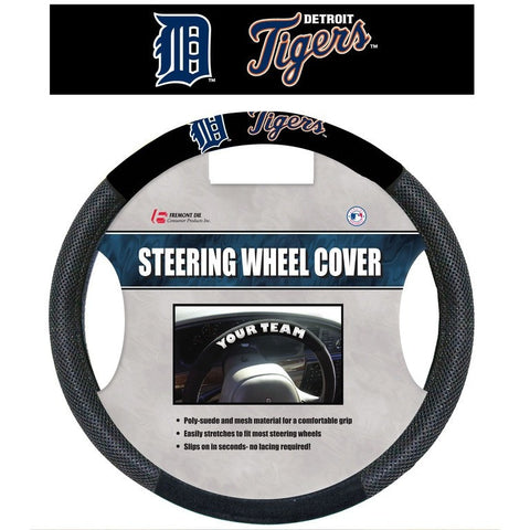 MLB POLY-SUEDE MESH STEERING WHEEL COVER DETROIT TIGERS