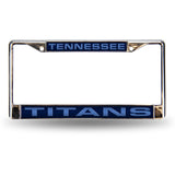 NFL Tennessee Titans Laser Cut Chrome License Plate Frame
