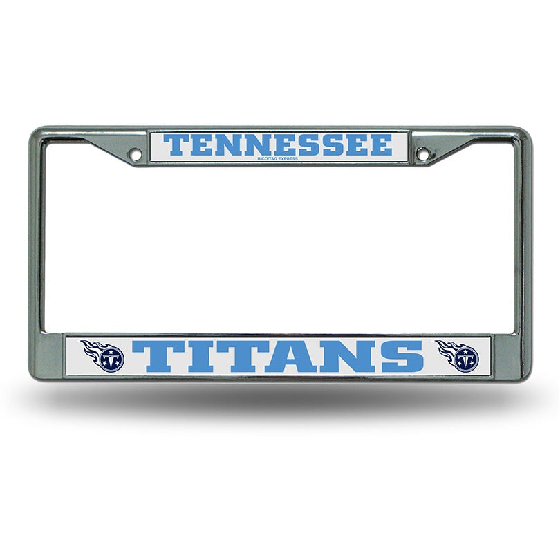 NFL Tennessee Titans Chrome License Plate Frame Thin Blue Letters