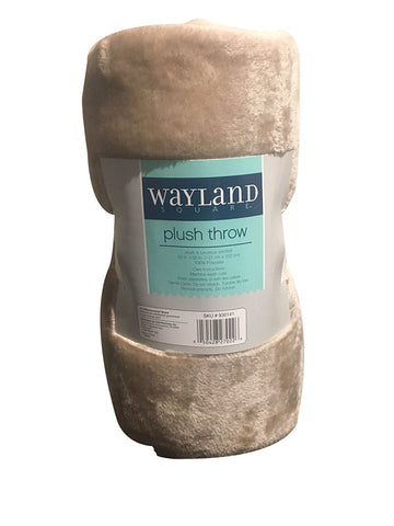 Wayland Square Plush Throw Blanket Tan 50" X 60"