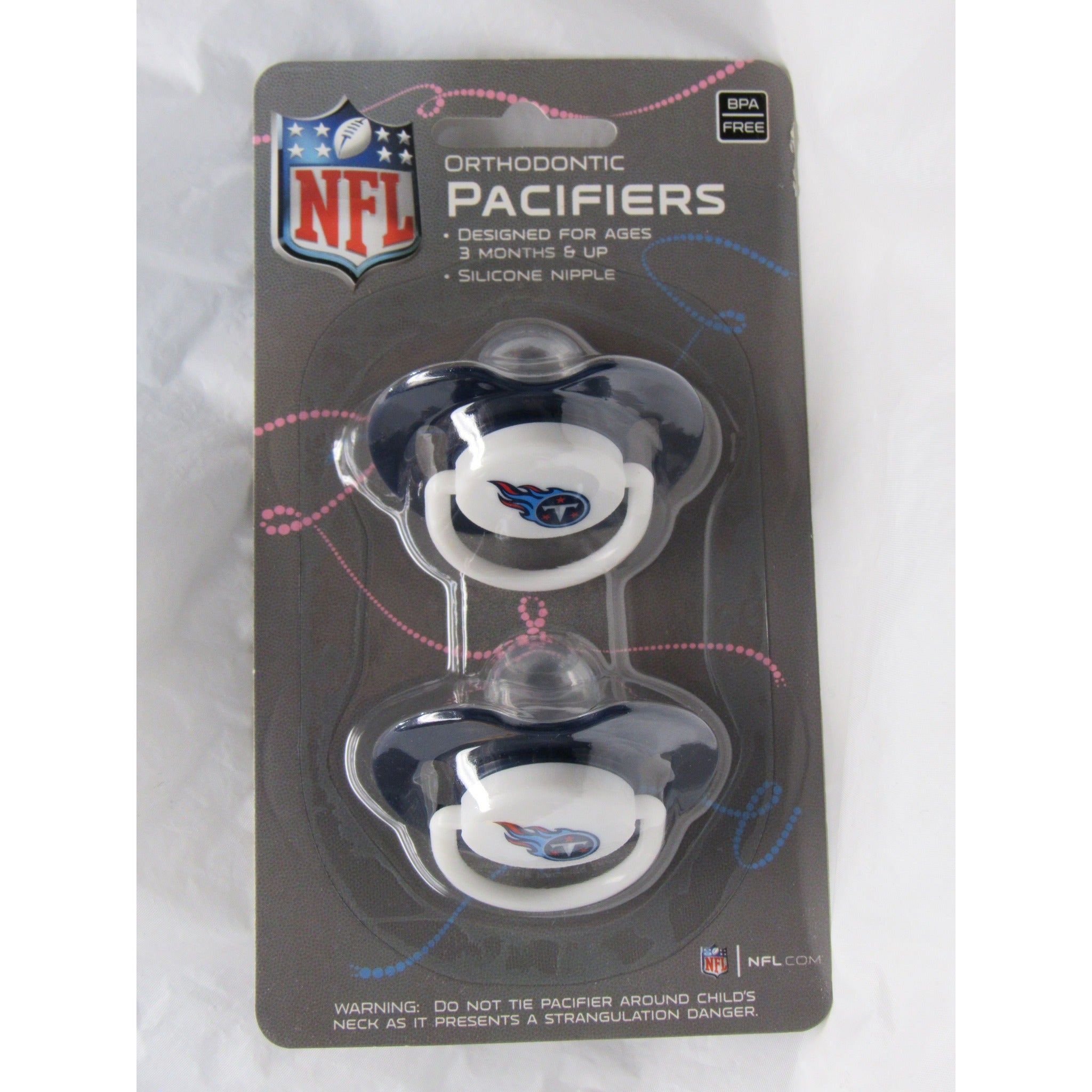 NFL Pacifiers Set of 2 Solid Color Shield w/ Holes on Card by baby fanatic
