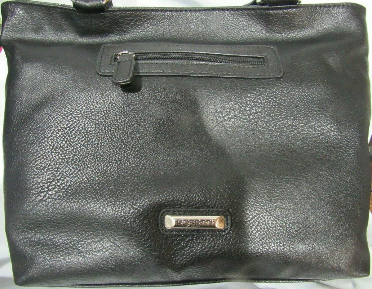 Rosetti Black JOY Embellished Embroidered Christmas Holiday Party Tote
