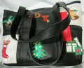 Rosetti Black JOY Embellished Embroidered Christmas Holiday Party Tote